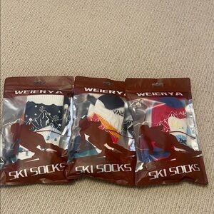 Weierya Wool Blend Ski Socks Kids Small Bundle 3 Pack